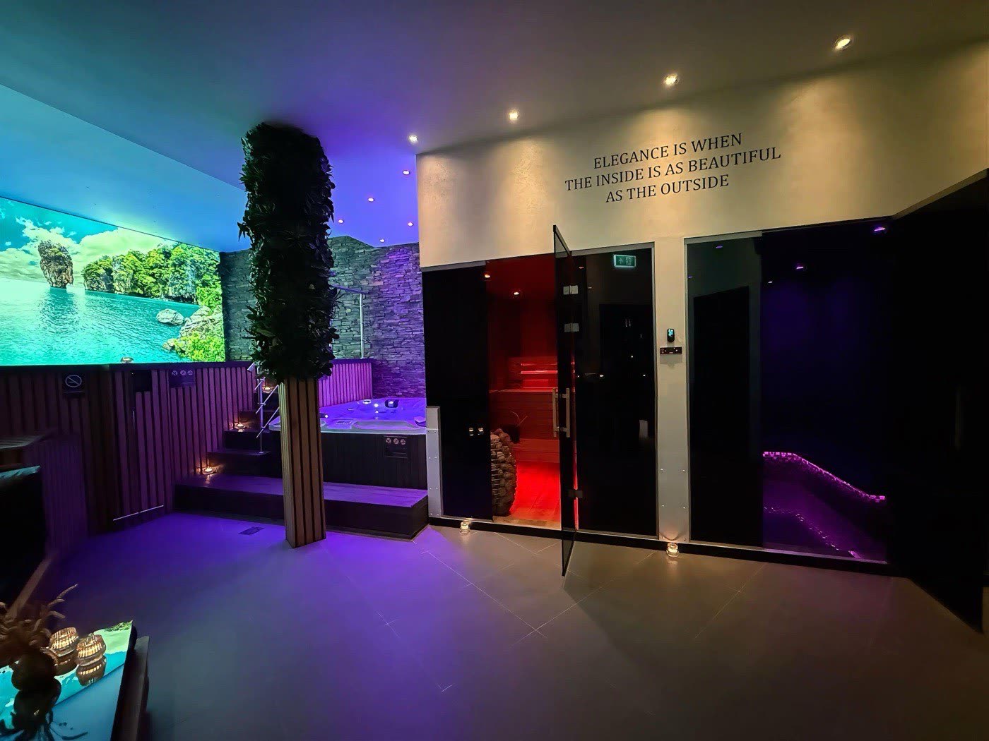 Interieur van de privé spa bij Elegance Wellness